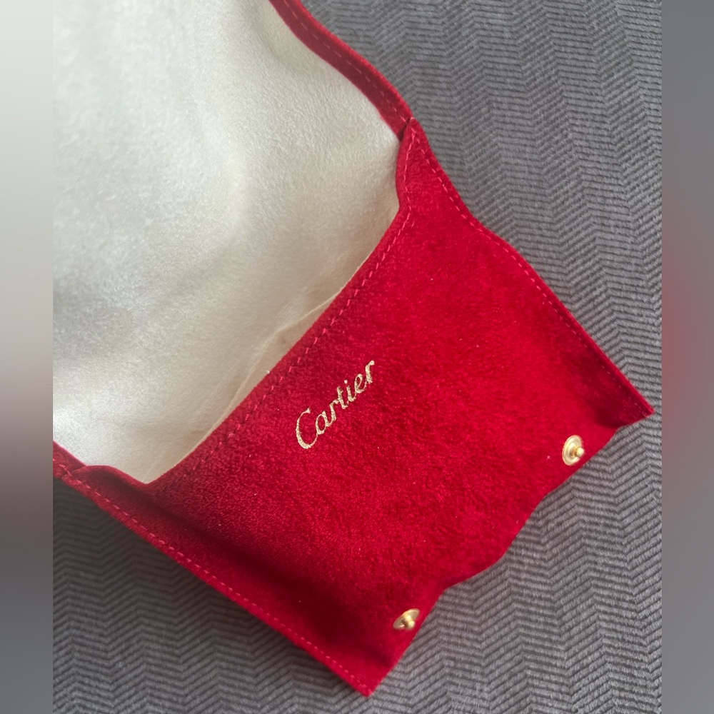 New Cartier Red Felt Love Bracelet Travel Pouch for Accessories and Jewelry - Picture 4 of 10